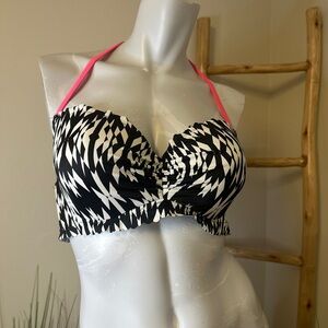 Victoria's Secret Swimsuit Top 36D Pink Black